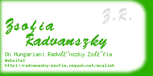 zsofia radvanszky business card